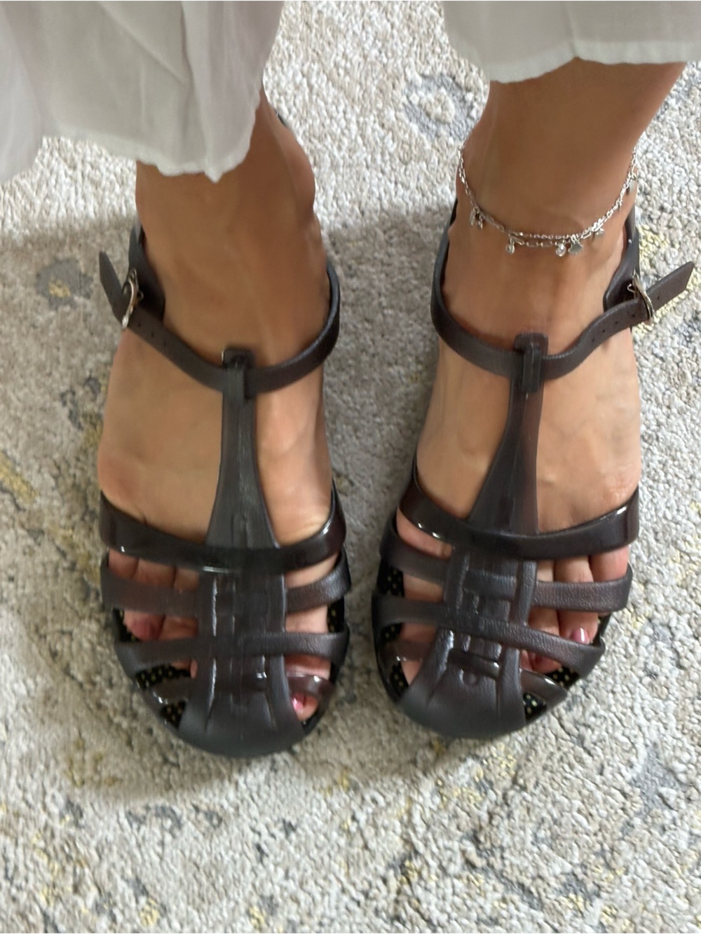 Fisherman Jelly Sandals Wedge Heel by Bakers
